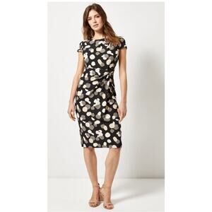 Fair Lady‎ Stretch Sheath Black,Ivory Spot Polka Dot Dress Size 8 Vintage